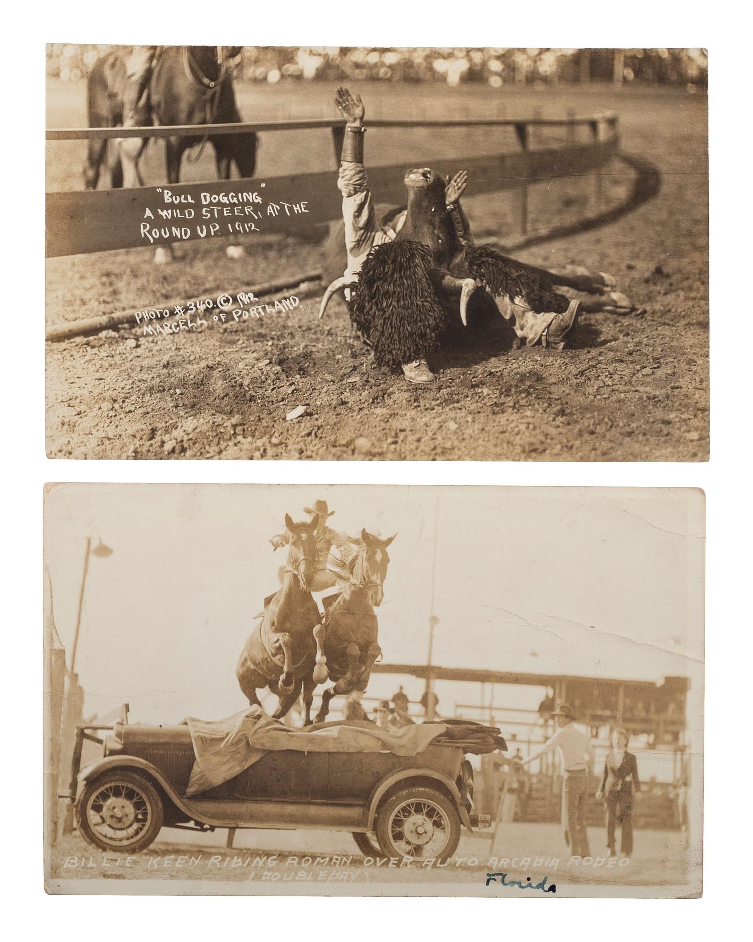 [WESTERN AMERICANA]. A group of 80 RPPCs and photographs of rodeos and cowboys.