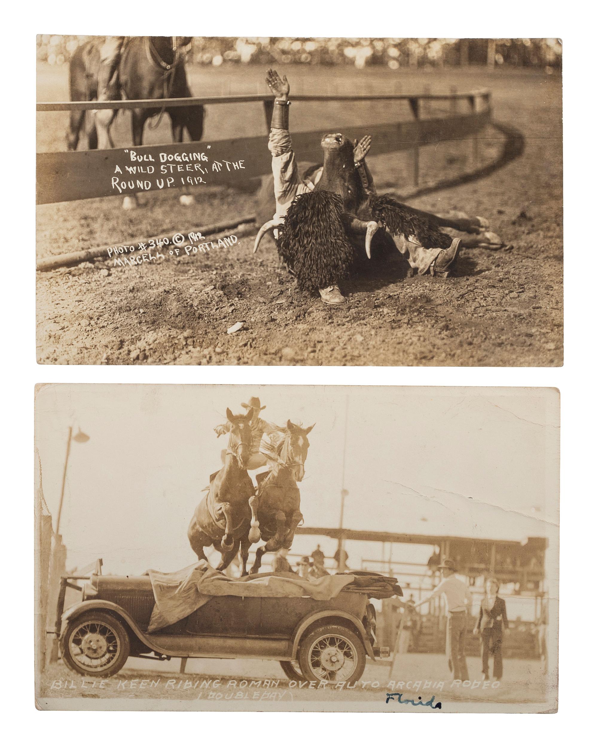 [WESTERN AMERICANA]. A group of 80 RPPCs and photographs of rodeos and cowboys.