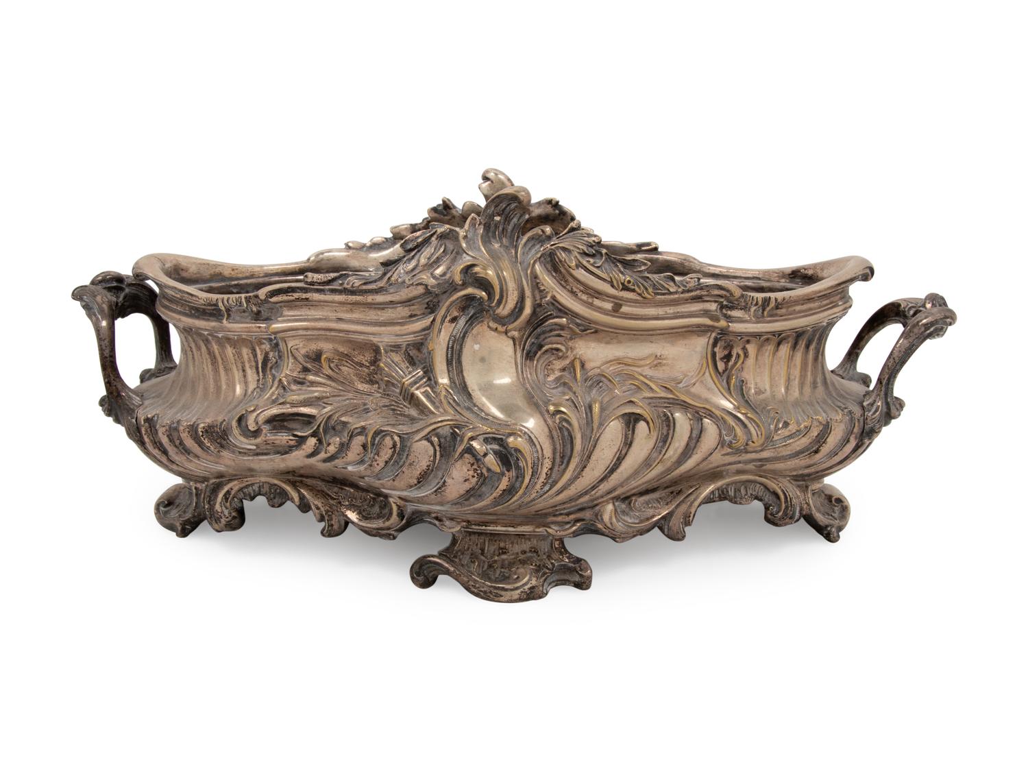 A Louis XV Style Silvered Bronze Centerpiece