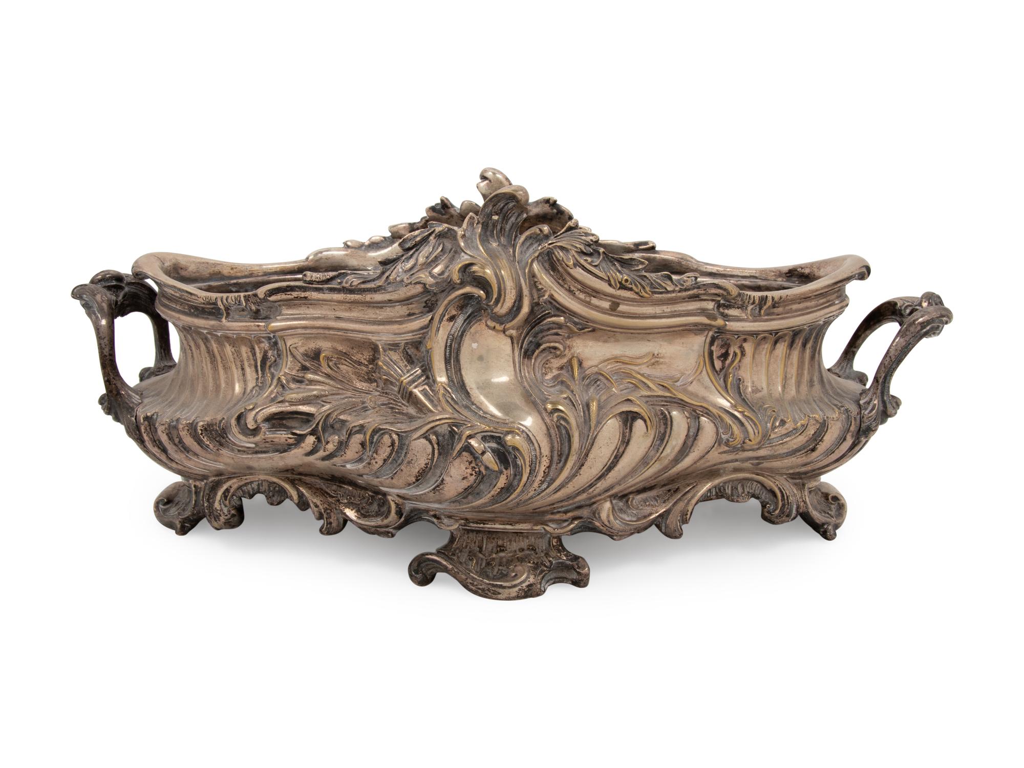 A Louis XV Style Silvered Bronze Centerpiece