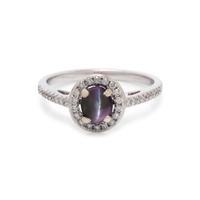 CAT'S EYE ALEXANDRITE AND DIAMOND RING
