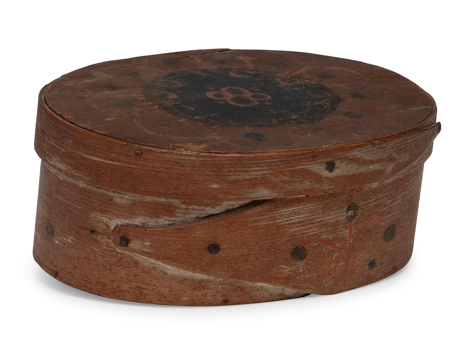 A Paint-Decorated Two-Finger Lidded Box