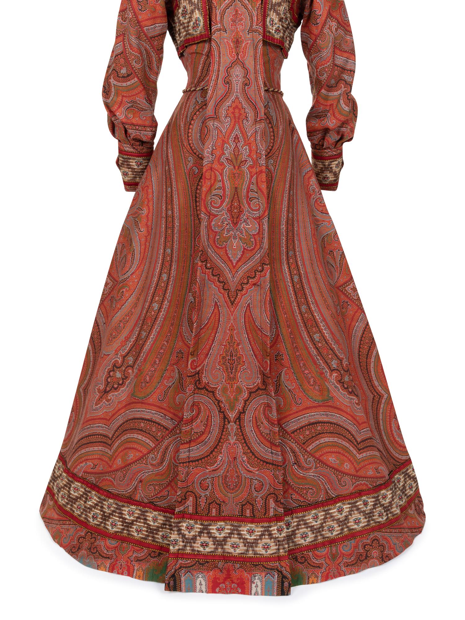Paisley Shawl House Dress with Watteau Pleat, c.1890