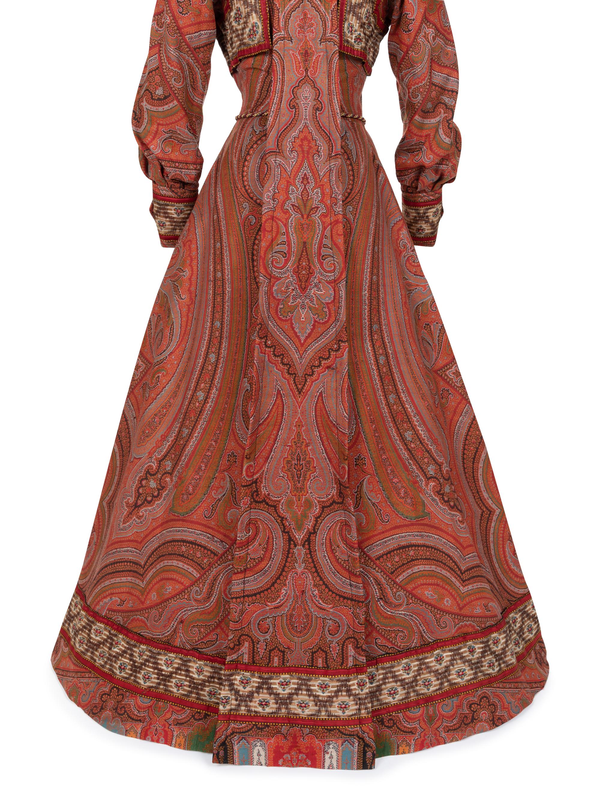 Paisley Shawl House Dress with Watteau Pleat, c.1890