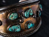 Navajo Silver and Turquoise Cuff Bracelet AND Southwestern-style Fetish Necklace