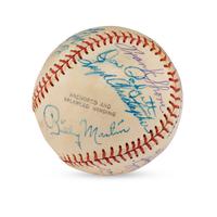 A 1949 Oakland Oaks Team Signed Autograph Baseball Featuring George Kelly and Billy Martin (JSA Letter of Authenticity)