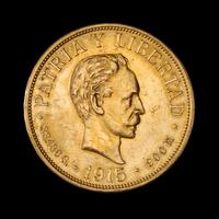 A Cuba Republic 1915 20 Peso Gold Coin