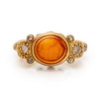 Coomi, Intaglio, Diamond, and Yellow Gold Ring