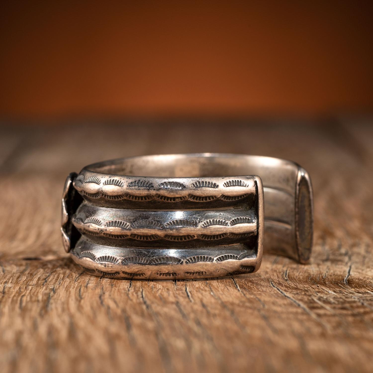 Navajo Silver and Turquoise Cuff Bracelet