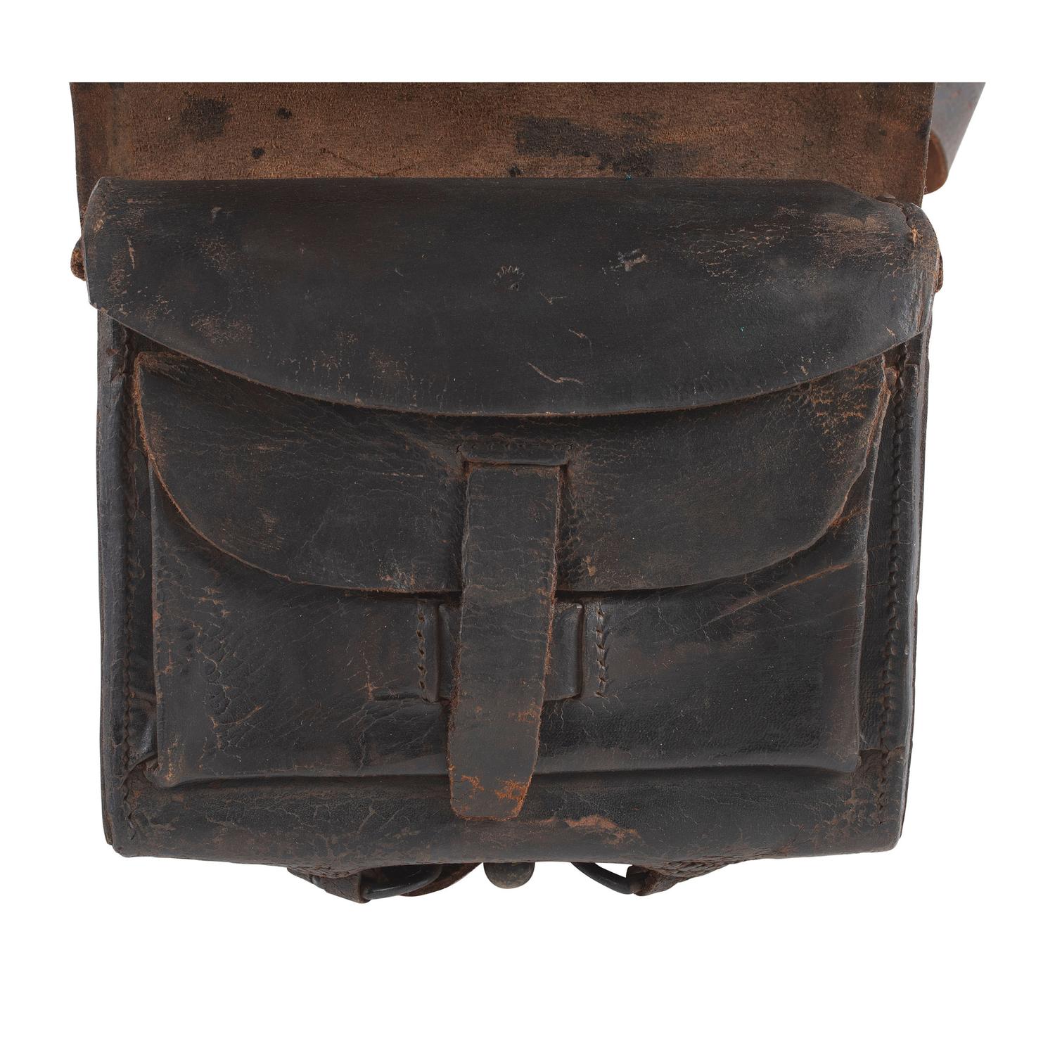 U.S. Pattern of 1861 .58 Caliber Cartridge Box with Sling and Both Plates