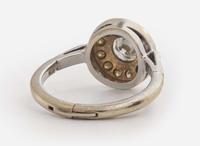 A 14K White Gold and Diamond Ring