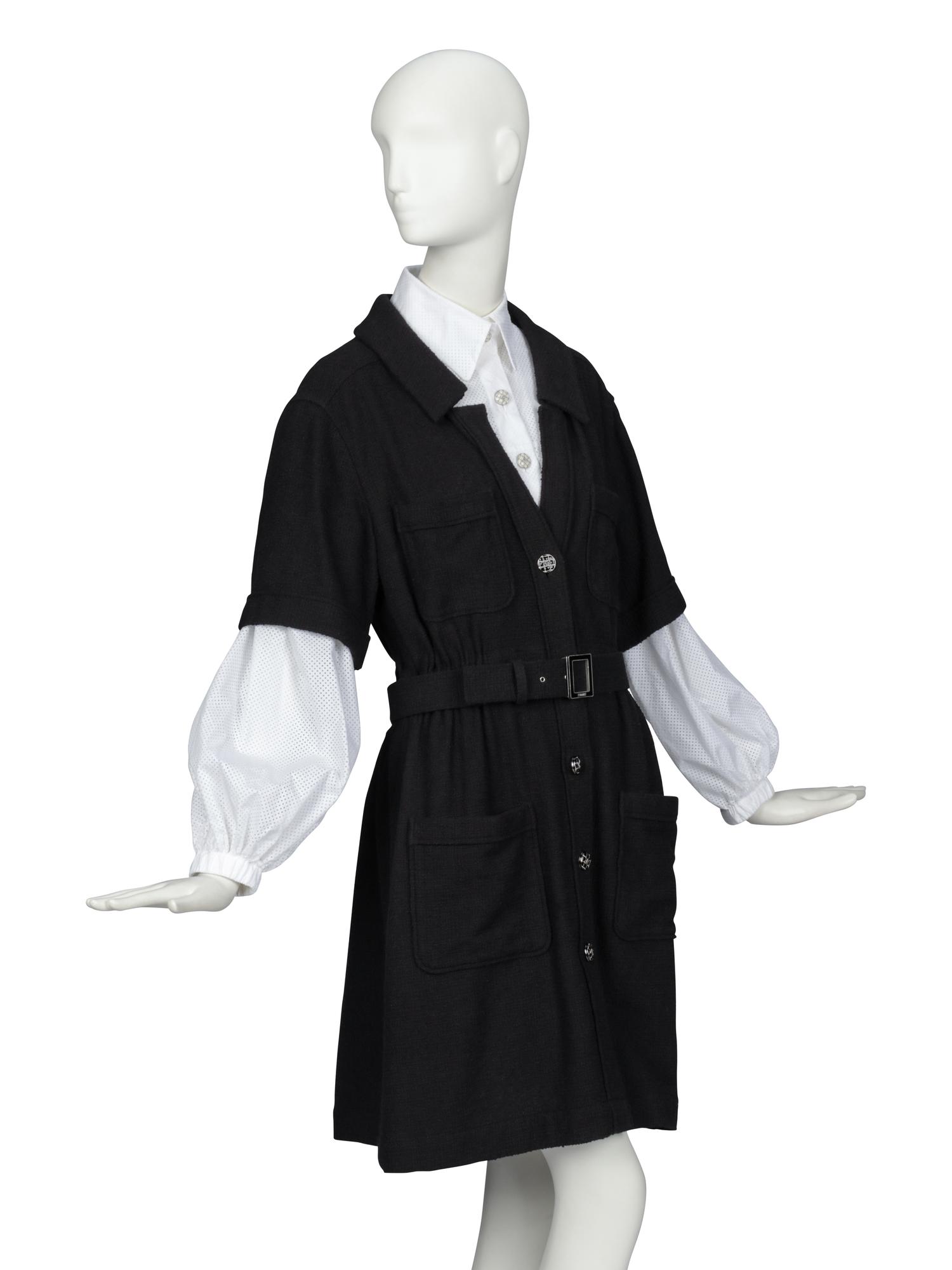 CHANEL, SHIRT & TWEED DRESS ENSEMBLE