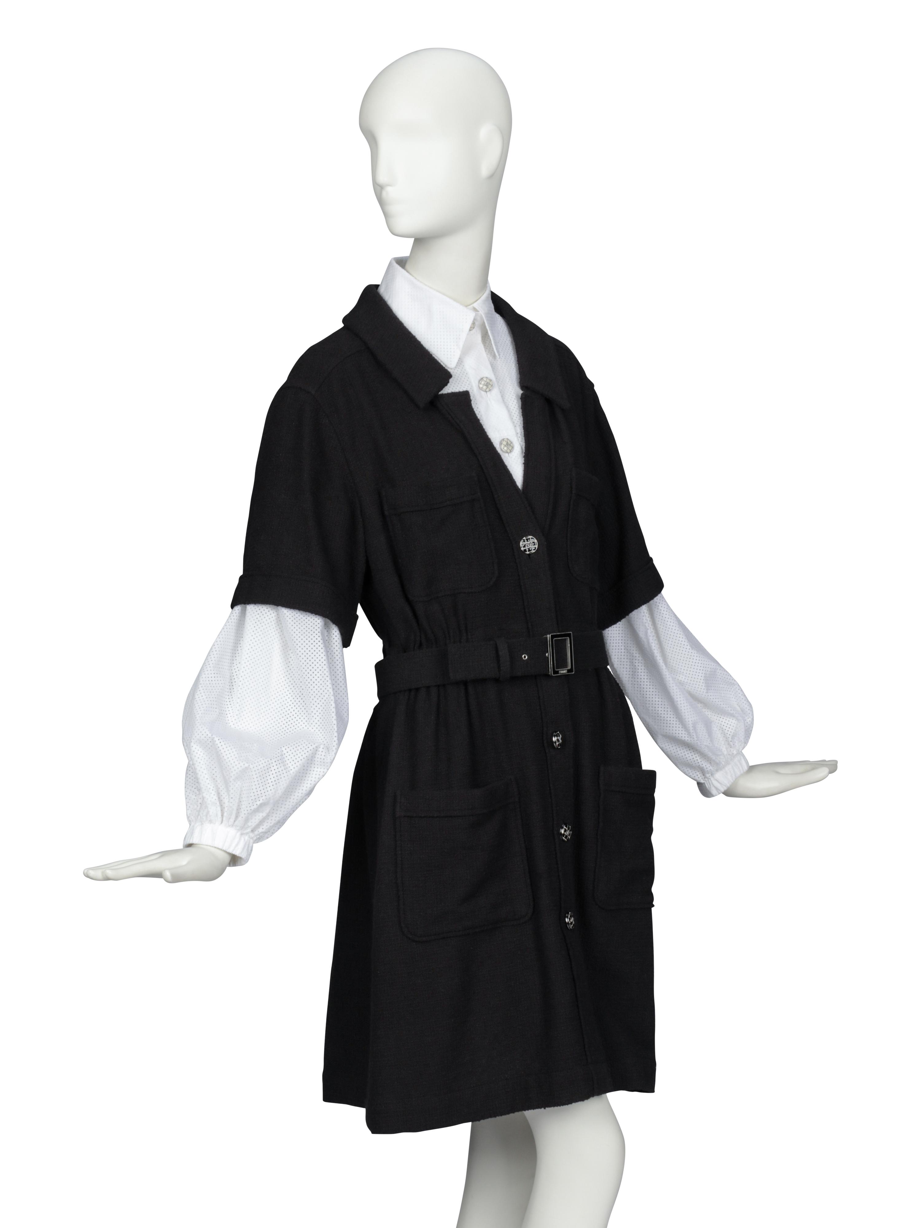CHANEL, SHIRT & TWEED DRESS ENSEMBLE