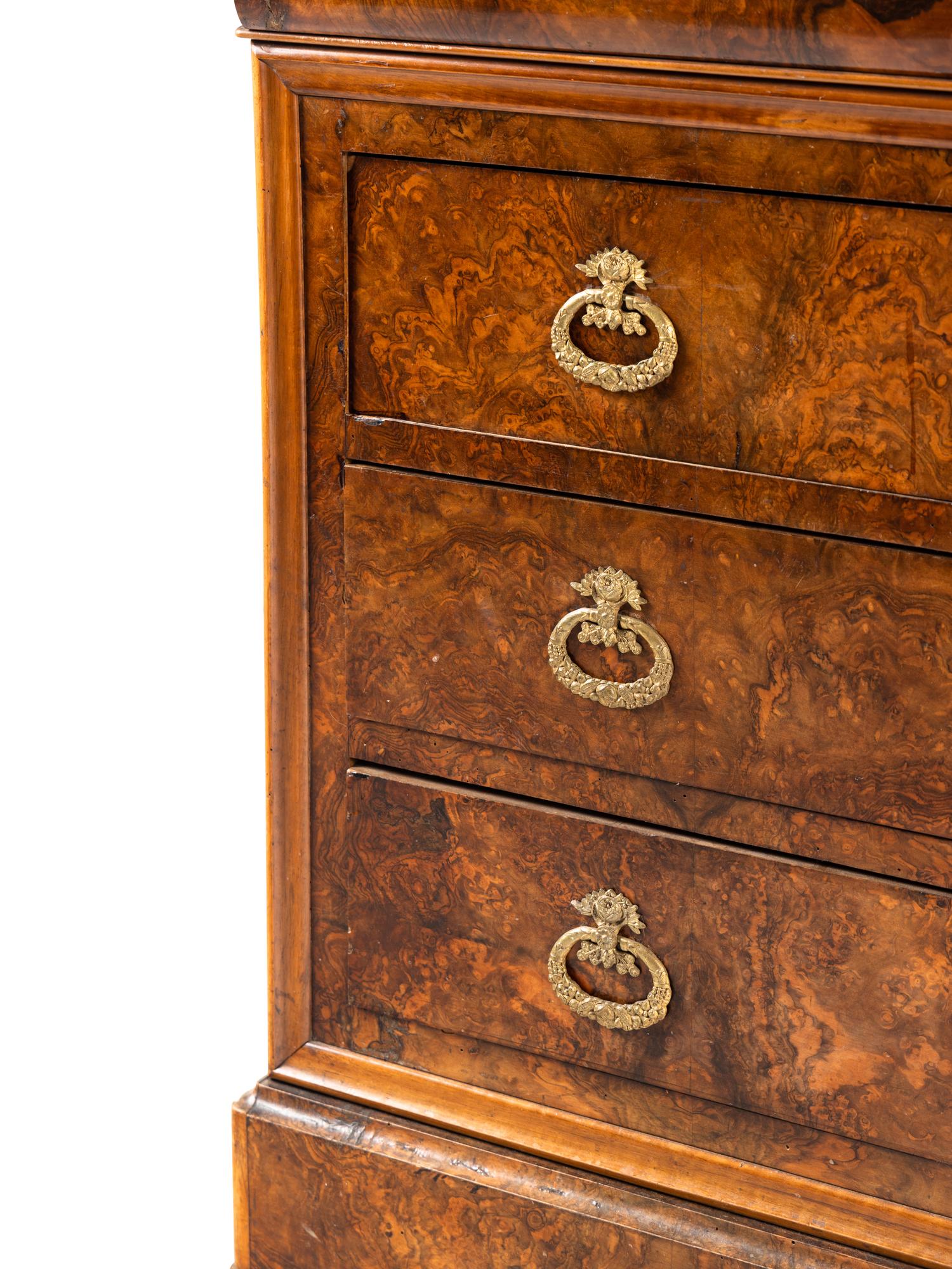A Louis Philippe Walnut Marble-Top Chest of Drawers