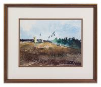 Gerhard Miller (American, 1903-2003) Geese in Flight…