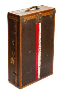 A Louis Vuitton Monogram Leather Wardrobe Trunk, 33.5"H x 21.25"W x 9"D.