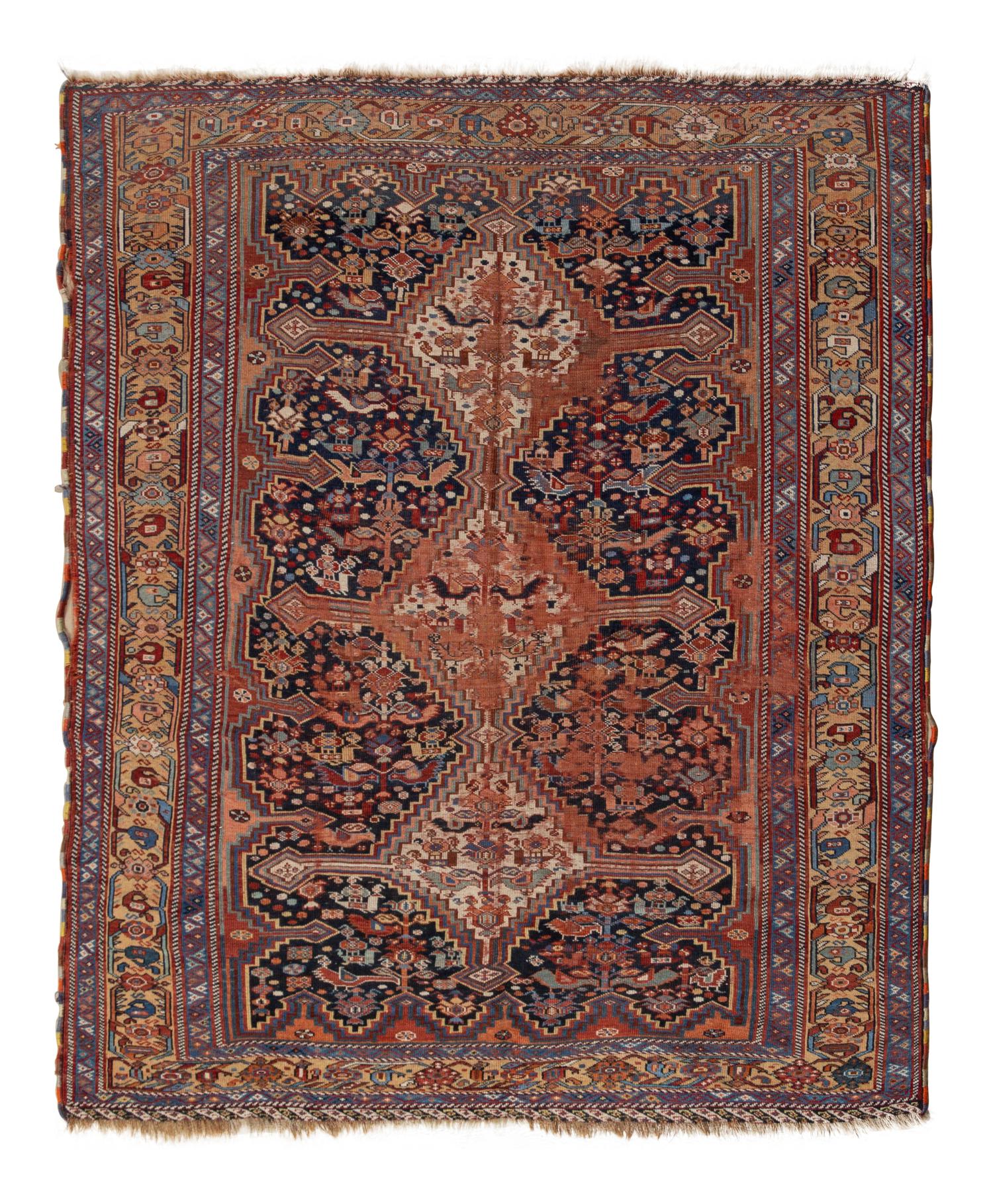 A Khamseh 'Bird' Wool Rug