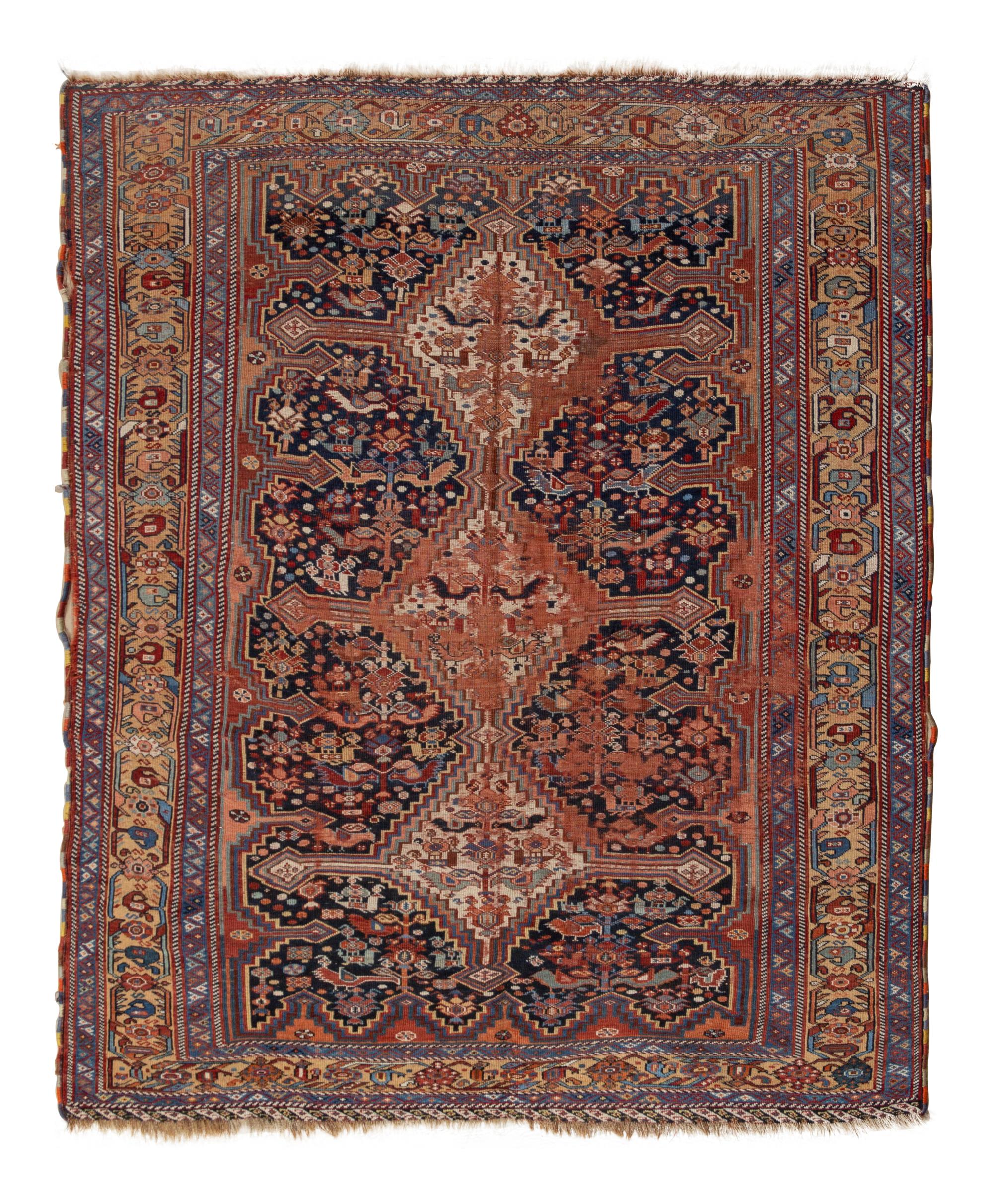 A Khamseh 'Bird' Wool Rug