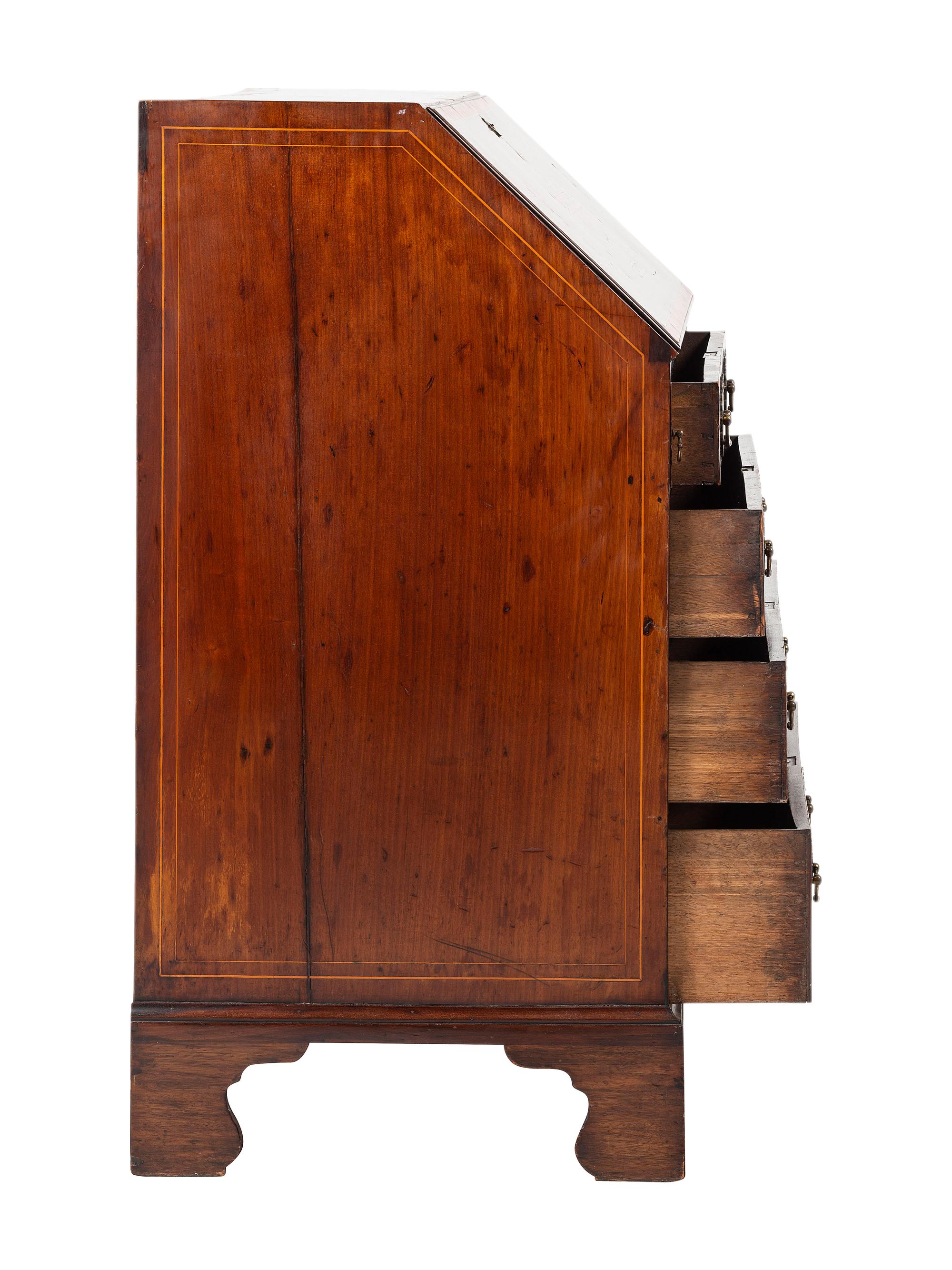 A George III Style Mahogany Urn Inlaid Slant Front Desk