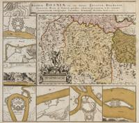 (MAP) HOMANN HEIRS, after. Regnum Bosniae... [Nuremberg, c. 1738] Engraved map with later hand-coloring.