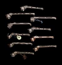 10 Japanese Reticulated Bronze Portable Writing Sets, Yatate