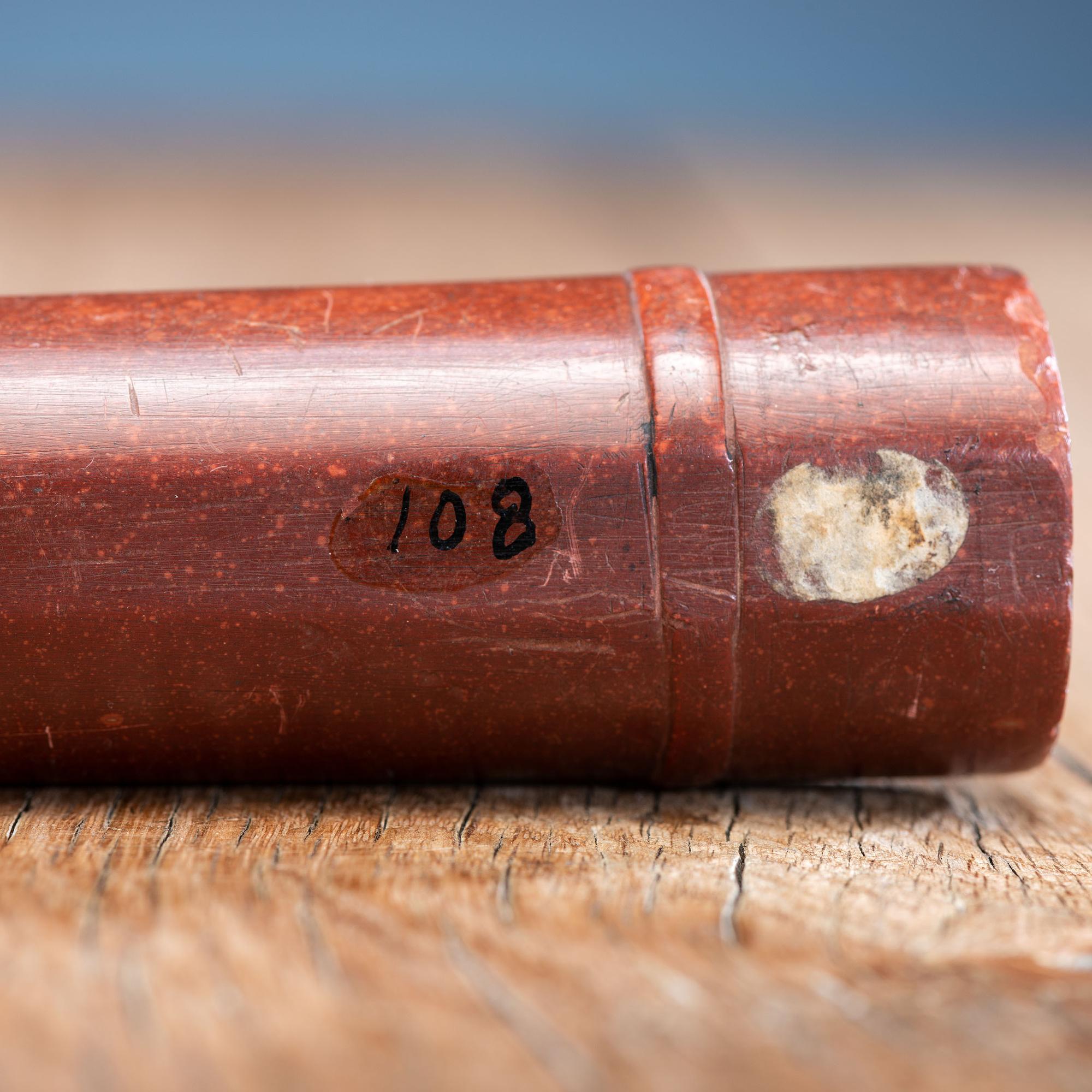 Western Great Lakes Polychrome Pipe Stem, with Catlinite Bowl