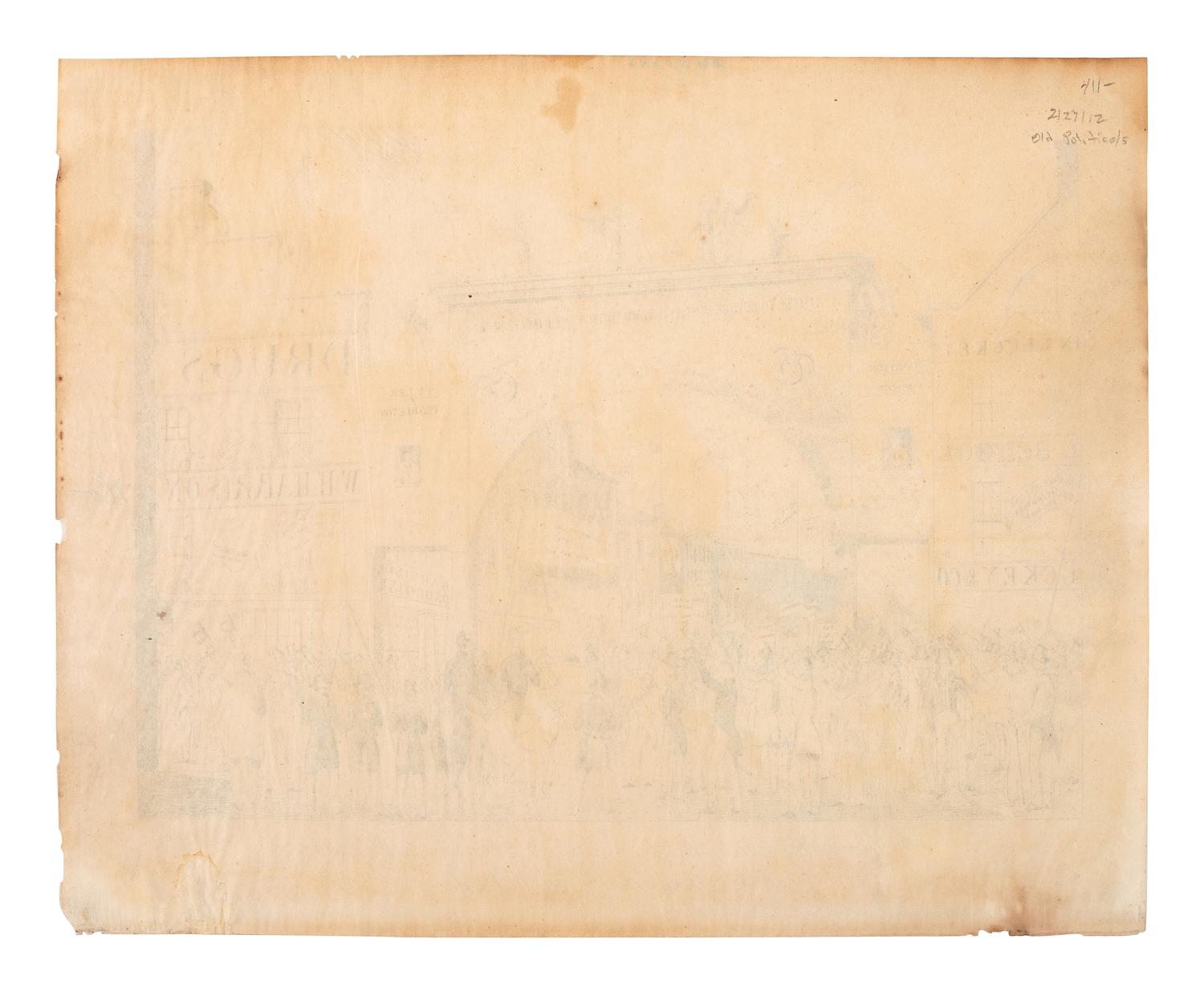 [HARRISON, William Henry (1773-1841)]. A View of the Arch erected on Main St. corner of Fourth, Cincinnati at the Grand Rally Oct. 1st. 1840.