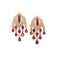 RUBY AND DIAMOND CLIP EARRINGS