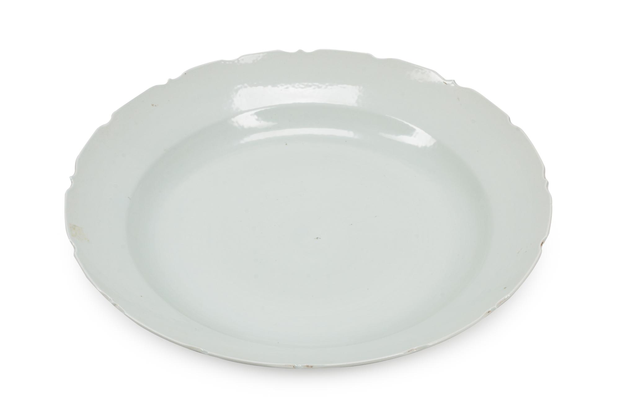A Large Chinese White-Glazed Porcelain Charger