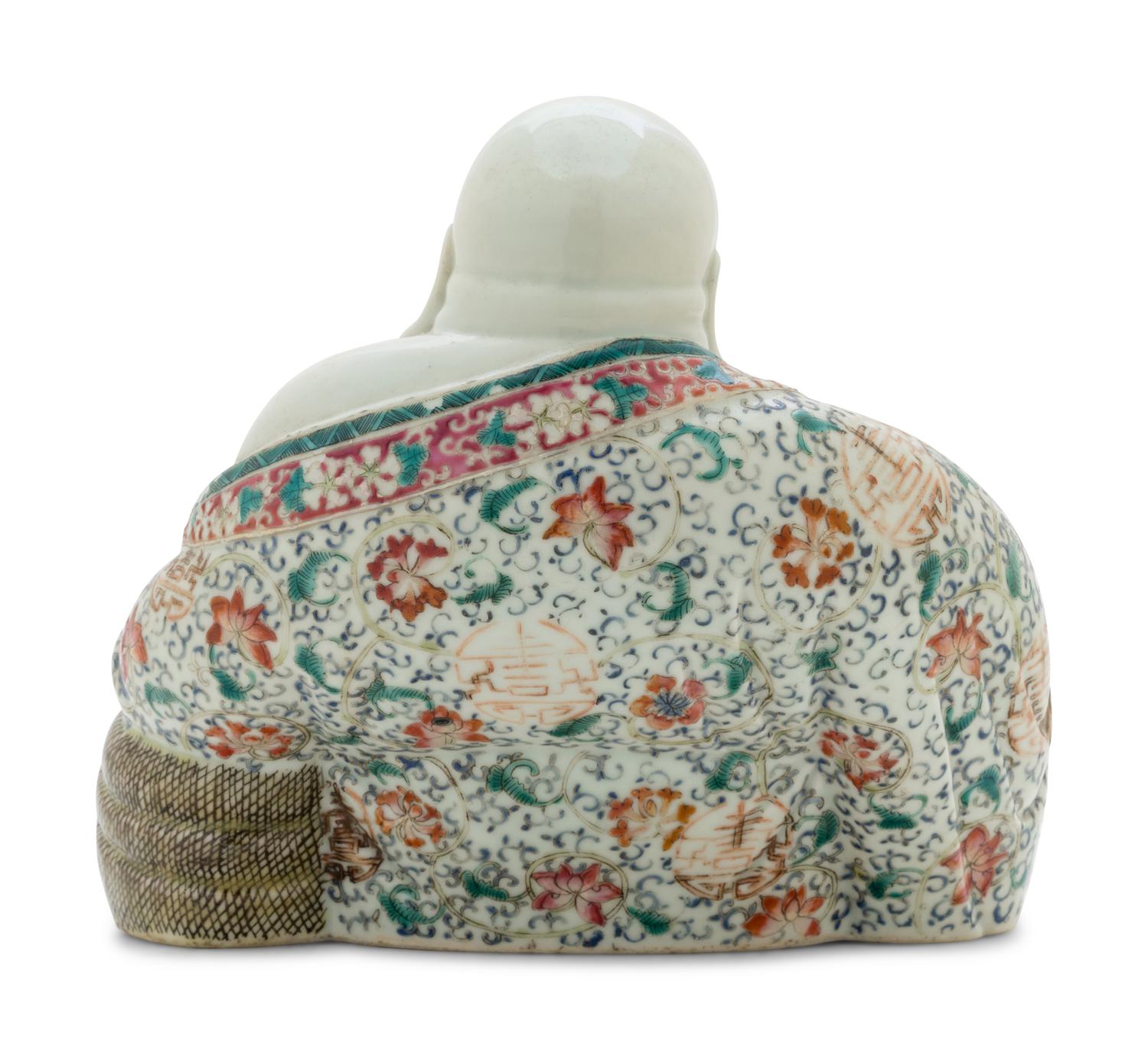 A Chinese Famille Rose Porcelain Figure of Buddha