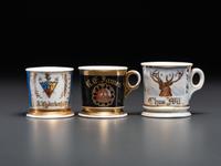 Three Fraternal Porcelain Shaving Mugs