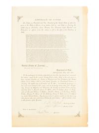[LINCOLN-JOHNSON CAMPAIGN]. YATES, Richard (1815-1873), et. al. Abstract of Votes for Electors of President and Vice President of the United States of America, given in the State of Illinois... Springfield, Illinois, 6 December 1864.