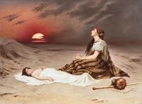 A Berlin (K.P.M.) Porcelain Plaque Depicting Hagar and Ishmael After Emanuel Krescenc Liska