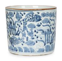 Three Chinese Blue and White Planters — 20TH CENTURY