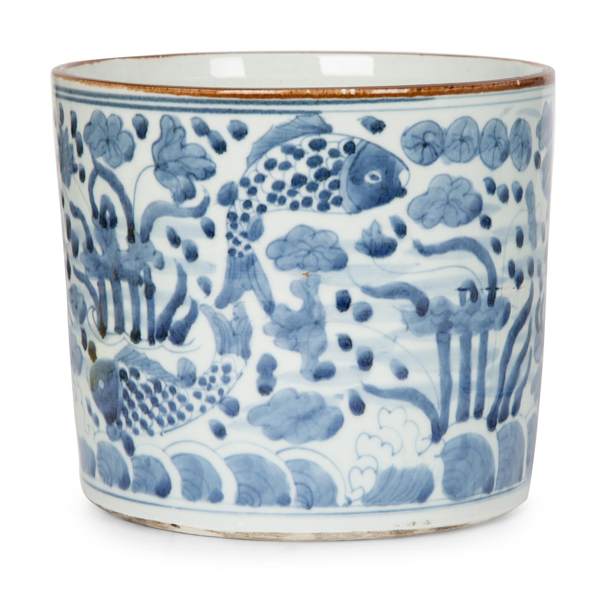 Three Chinese Blue and White Planters — 20TH CENTURY