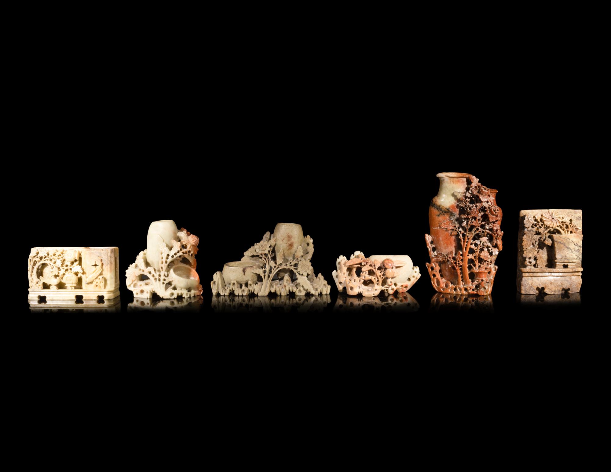 15 Chinese Carved Soapstone Articles