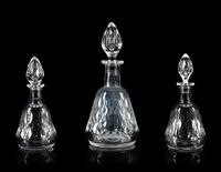 Three Baccarat Armagnac Cut Glass Decanters