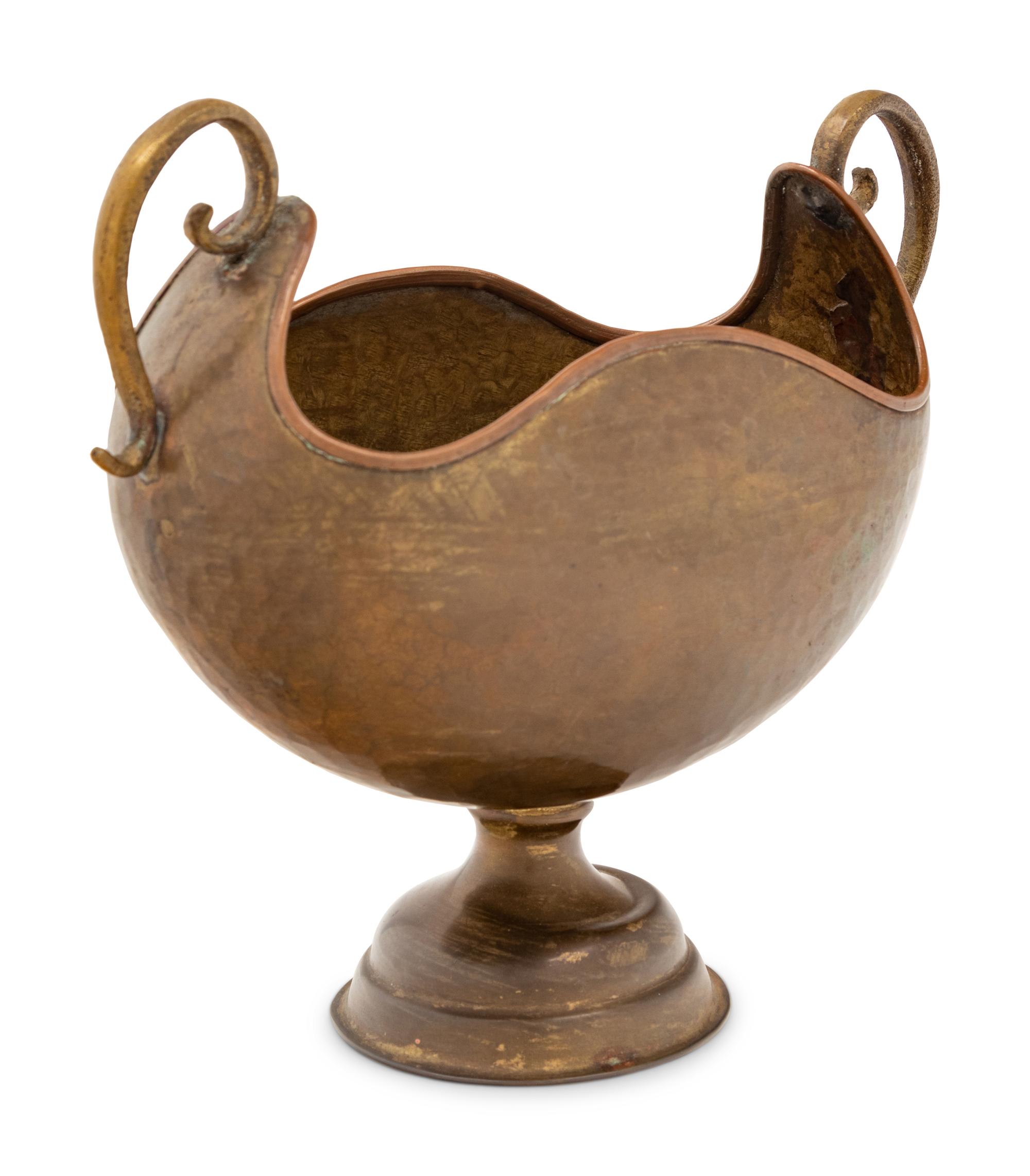 A Russian Hammered Brass Urn