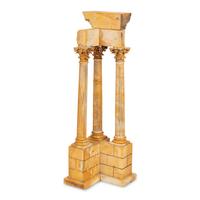 A Grand Tour Marmo Giallo Antico Marble Model of the Temple of Vespasian and Titus