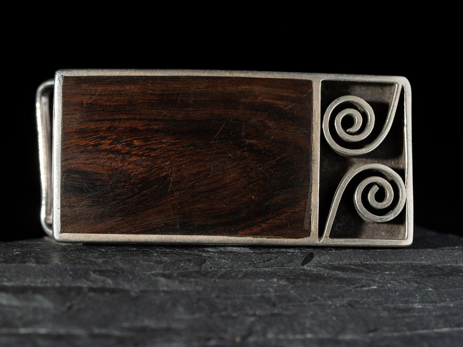 Sterling Silver and Ironwood Belt Buckle