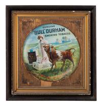 A Bull Durham Tobacco Tin Advertising Charger