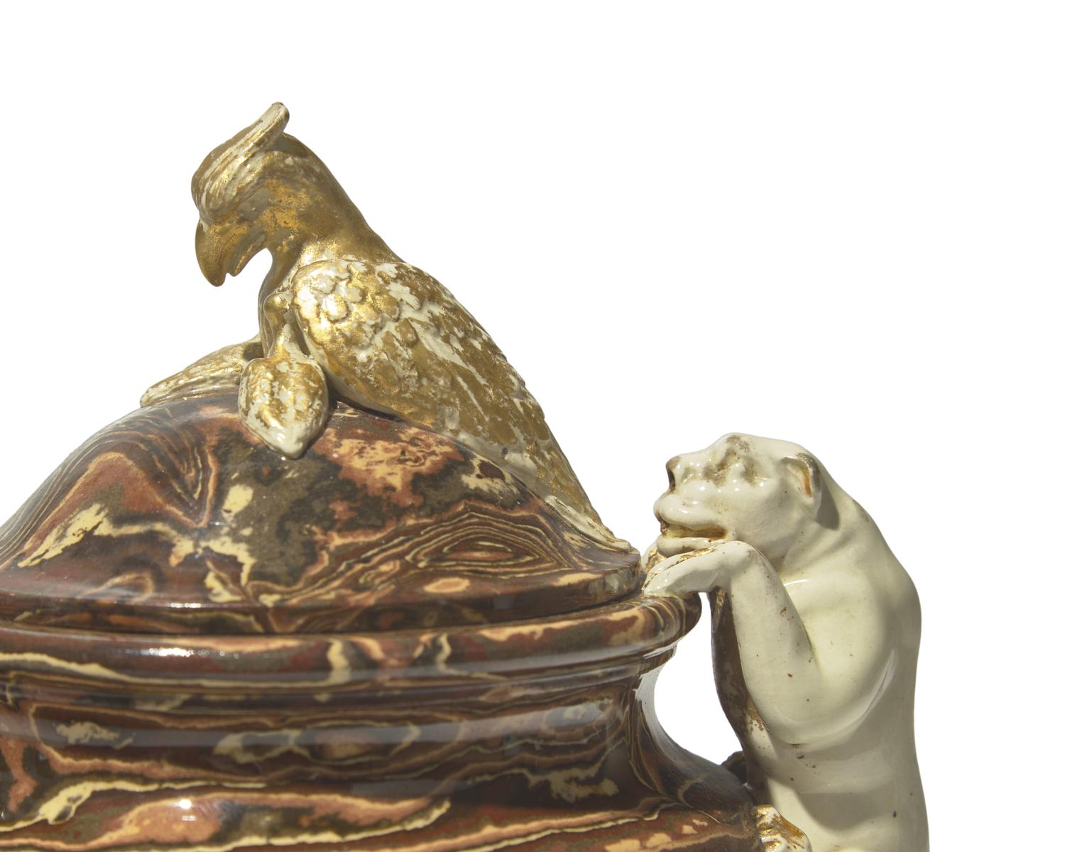A Wedgwood and Bentley Agateware Vase and Cover
