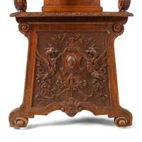 A Set of Six Italian Carved Walnut Armchairs