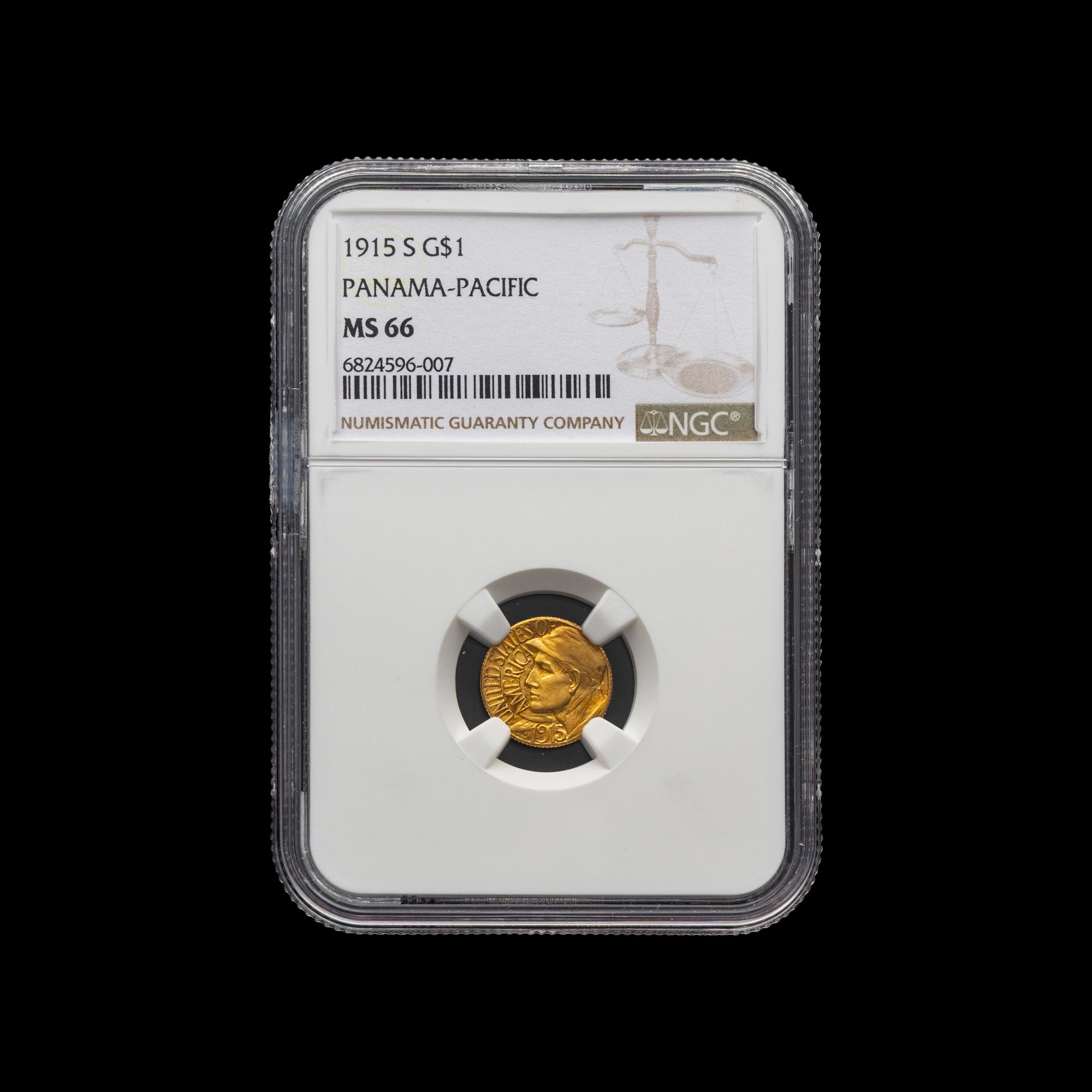 A 1915-S Panama Pacific Exposition $1 Gold Coin [NGC MS66]
