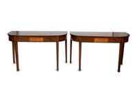 A Pair of George III Style Mahogany Console Tables
