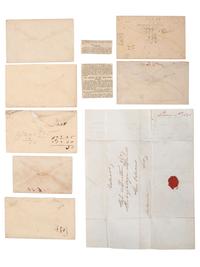 [STEAMBOATS] -- [POSTAL COVERS]. A group of 17 manuscript covers from Mississippi River steamboats, including: