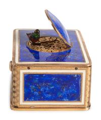 An Enamel and Gilt Metal Singing Bird Automaton