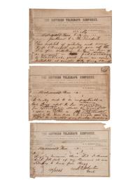 [CIVIL WAR]. Encoded CSA telegram from General Joseph Johnston to Jefferson Davis, 6 January 1863.