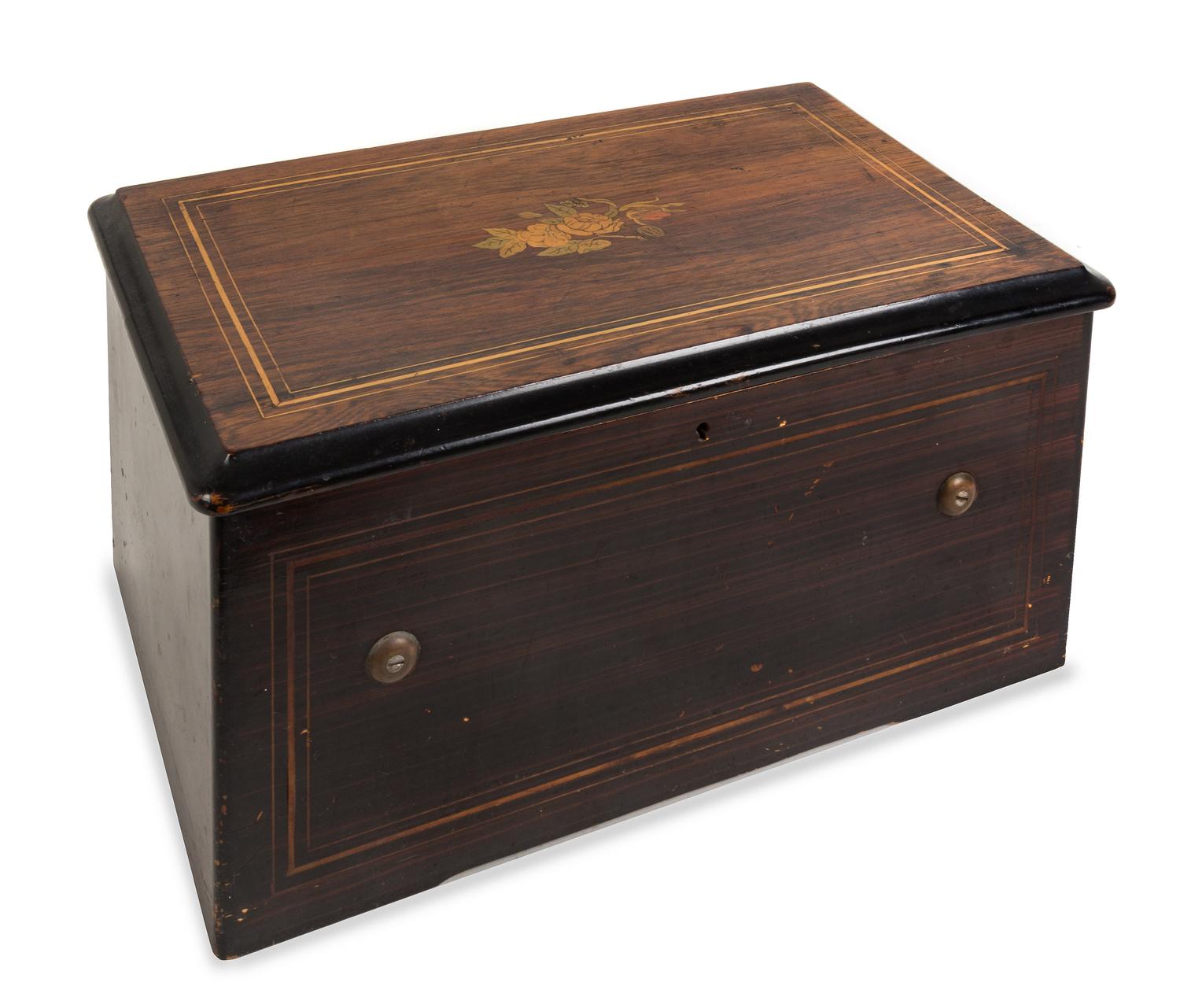 A Swiss Cylinder Music Box Width of case 18 3/4 inches. — MID-19TH CENTURY