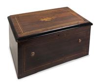 A Swiss Cylinder Music Box Width of case 18 3/4 inches. — MID-19TH CENTURY